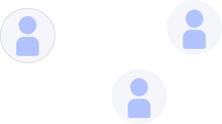 Three circles containing profile icons connected by three lines
