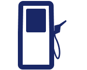 blue outline of a fuel pump station