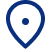 blue outline of a map pin