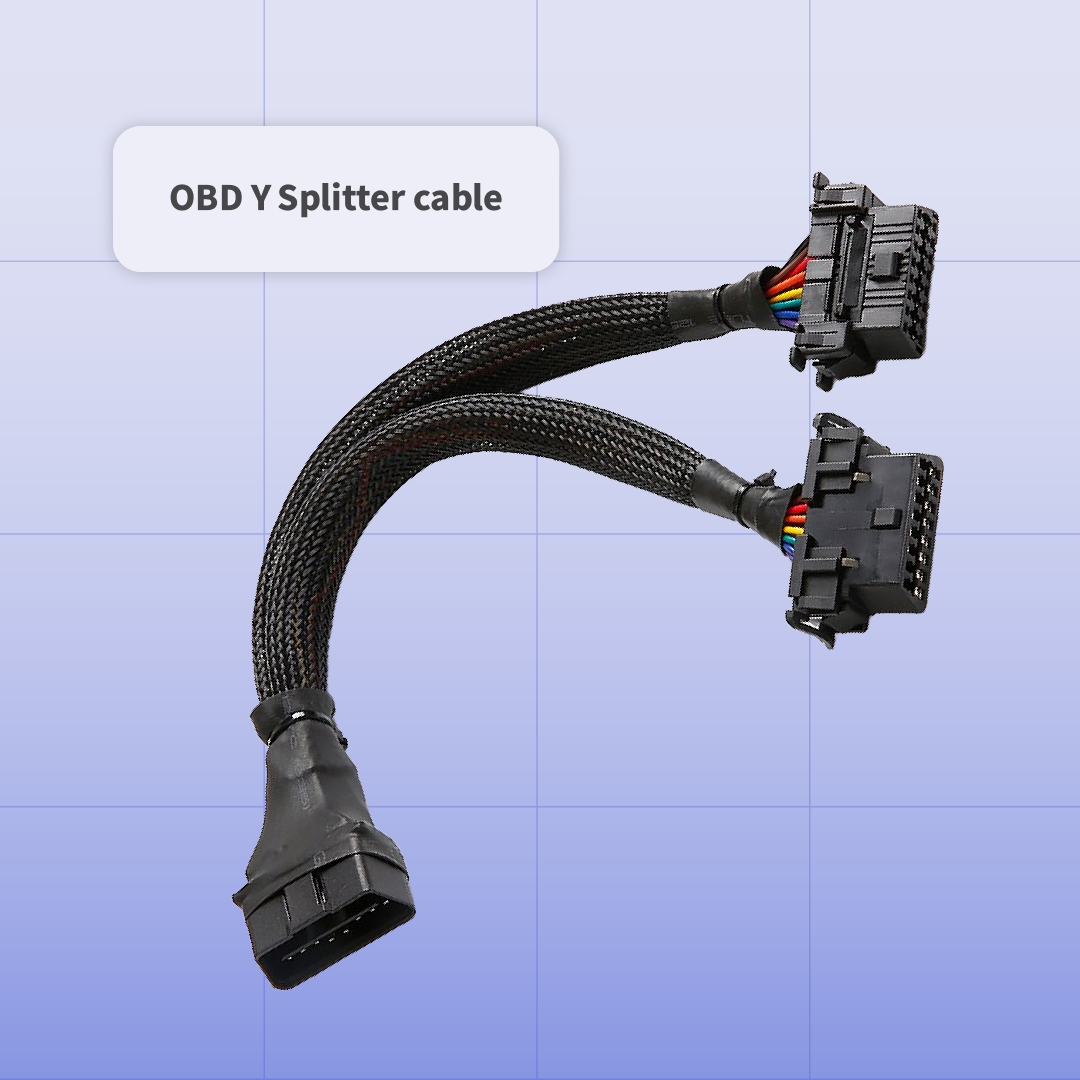 Sonar Telematics OBD2 Y splitter cable for connecting a GPS tracker while keeping the vehicle diagnostic port accessible