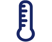 blue outline of thermometer